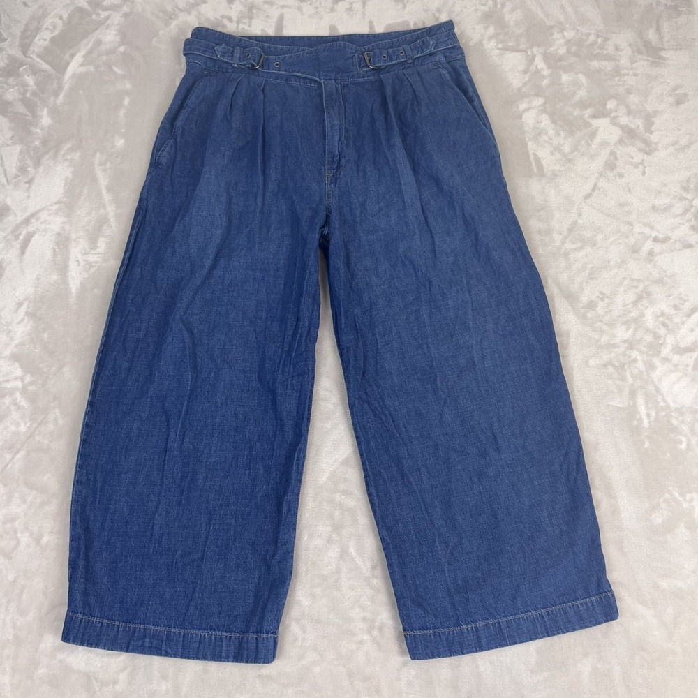 Lauren Ralph Lauren Pants Womens 14 Wide Leg Hi Rise Crop Pleated Minimalist